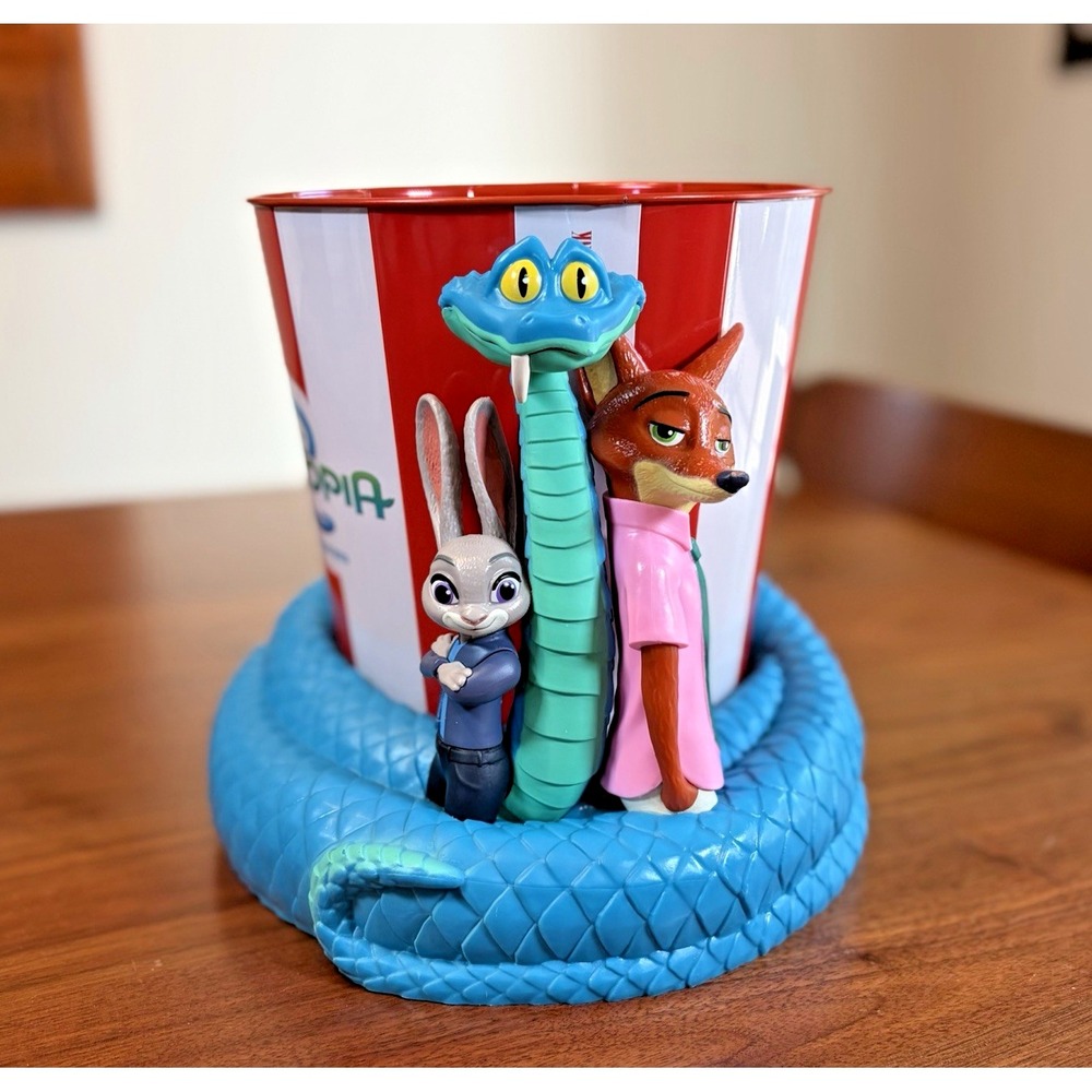 Disney Zootopia 2 Popcorn Bucket Judy Hopps Nick Wilde Gary De'Snake 130oz